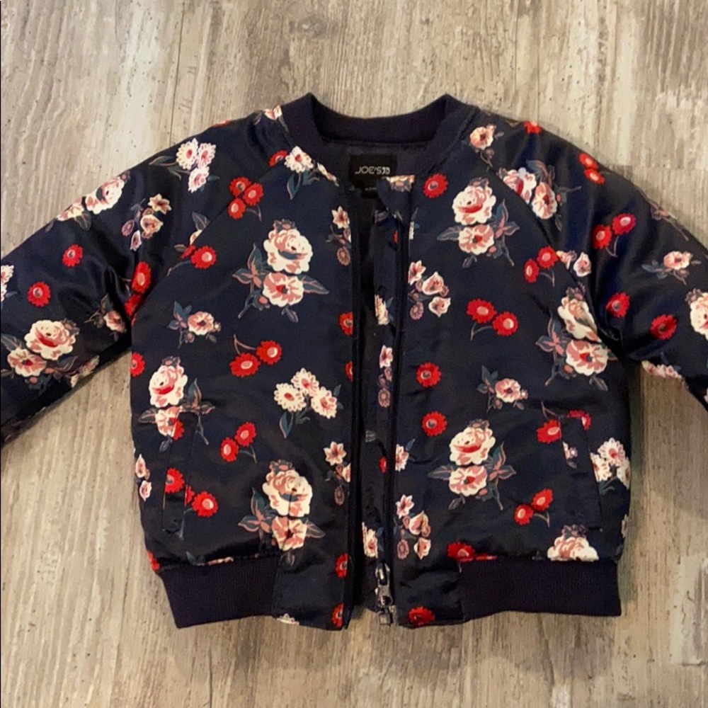 Joes Jeans Navy Floral puffer coat Sz 24 months